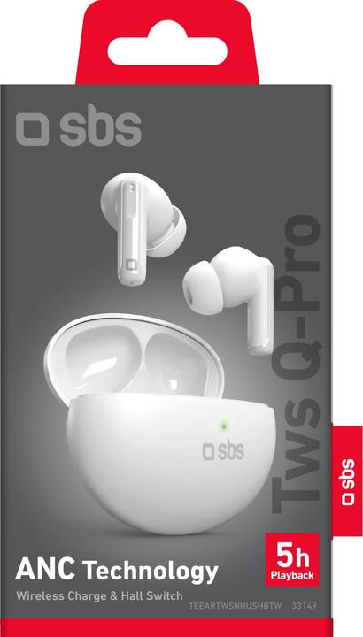 Produktbild SBS TWS Q-Pro  TWS-Ohrhörer mit aktiver Geräuschunterdrückung (ANC-Technologie) (ANC, 5 h, Kabellos)