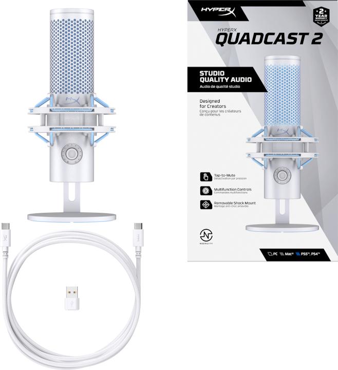 Productafbeelding HP HyperX QuadCast 2 - USB Microphone (Grey)