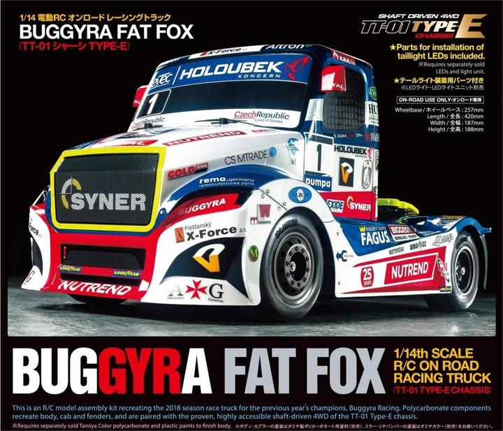 Actual product image Tamiya Buggyra Fat Fox RaceTruck TT-01E (Kit)