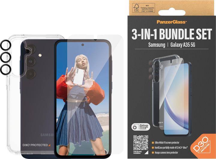 Image du produit PanzerGlass Bundle Ultra Wide FIt Glass + Case + Lens (1 pièce(s), Samsung Galaxy A35)