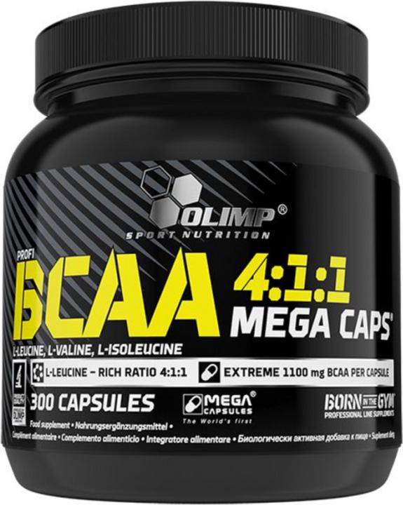 Produktbild Olimp Sport Nutrition Olimp BCAA 4:1:1 Mega Caps® (300 Caps) (1 Stück, Kapseln, 300 g)