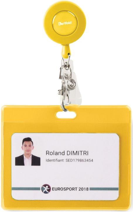 Actual product image Tarifold Name badge 70x100mm PVC yellow PU=30 pieces