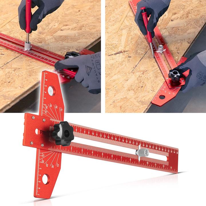 Produktbild Stahlwerk Winkel-Anreisslineal aus Aluminium mit Anschlag und Markierungsstift