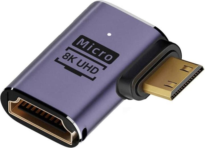 PowerGuard Mini HDMI to HDMI 2.1 90 Degree Angle Left Adapter (Mini HDMI)