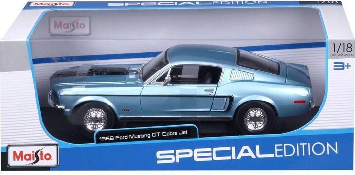 Actual product image Maisto Ford Mustang GT Cobra 1968 blue 1/18