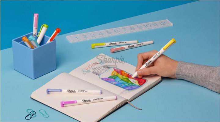 Image du produit Sharpie Surligneur S-Note DUO pointe biseautée et ogive 16 pcs. blister (Multicolore, 3.50 mm, 16 x)