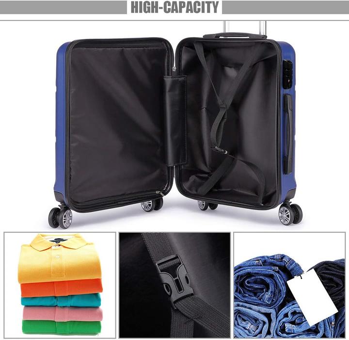 Actual product image Kono ABS Kabinenkoffer Handgepäck mit TSA-Schloss 55 cm (38 l, Hand luggage (up to 50 litres))