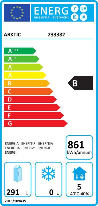 Etichetta energetica Hendi Tavolo refrigerante a tre porte Kitchen Line 390L (390 l)