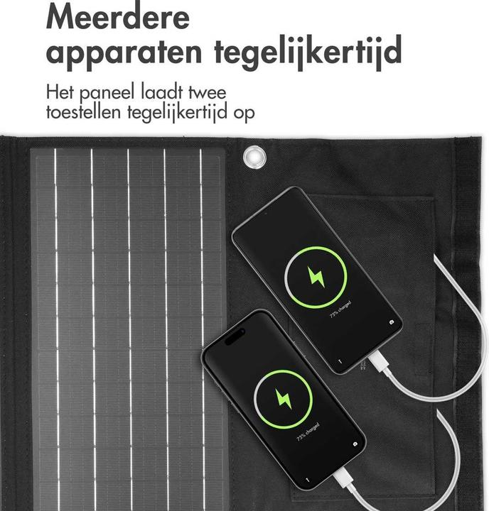 Actual product image iMoshion Opvouwbaar Universeel Zonnepaneel - Powerbank Zonnenergie 21 Watt - Draagbaar (21 W)