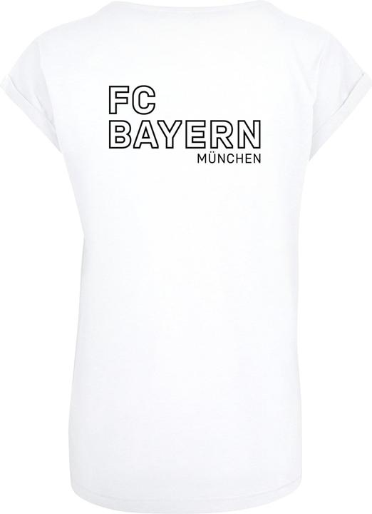 Actual product image FC Bayern München Ladies Mia San Mia B/W Extended Shoulder Tee - 115371 (XS)