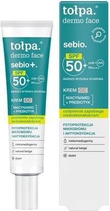 Etichetta energetica Tołpa Topa Dermo Face Sebio+ Cc Cream With Spf50+ Pa++++ Natural Beige 40ml (Crema solare viso, SPF 50+, 40 ml)