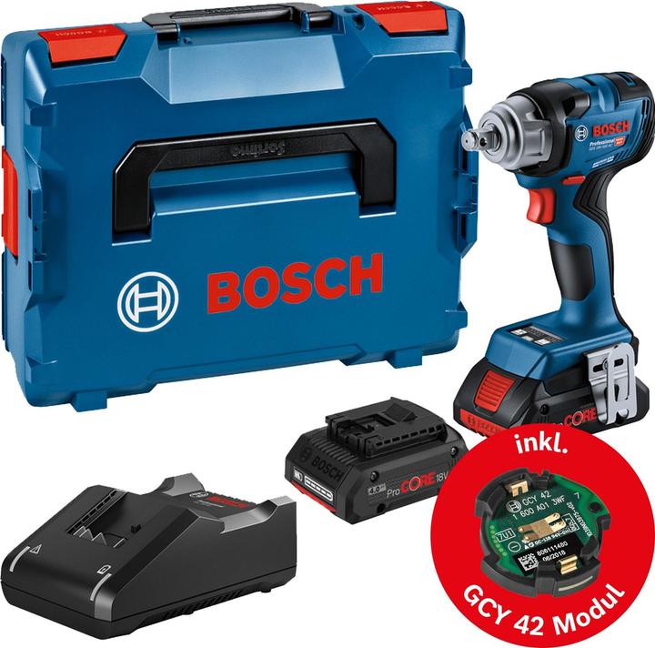 GDS 18V-330 HC PROFESSIONAL, 1 x Bluetooth Low Energy Modul GCY 42 Professional, 2x Akku ProCORE18V 4.0Ah, L-BOXX 136, Schnellladegerät GAL 18V-40 Professional