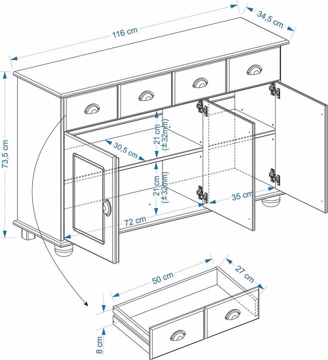 Actual product image IDIMEX Colmar (116 x 35 x 74 cm)