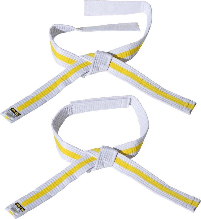 Image du produit Kwon Ceinture de scratch blanche/jaune/blanche Budō enfant
