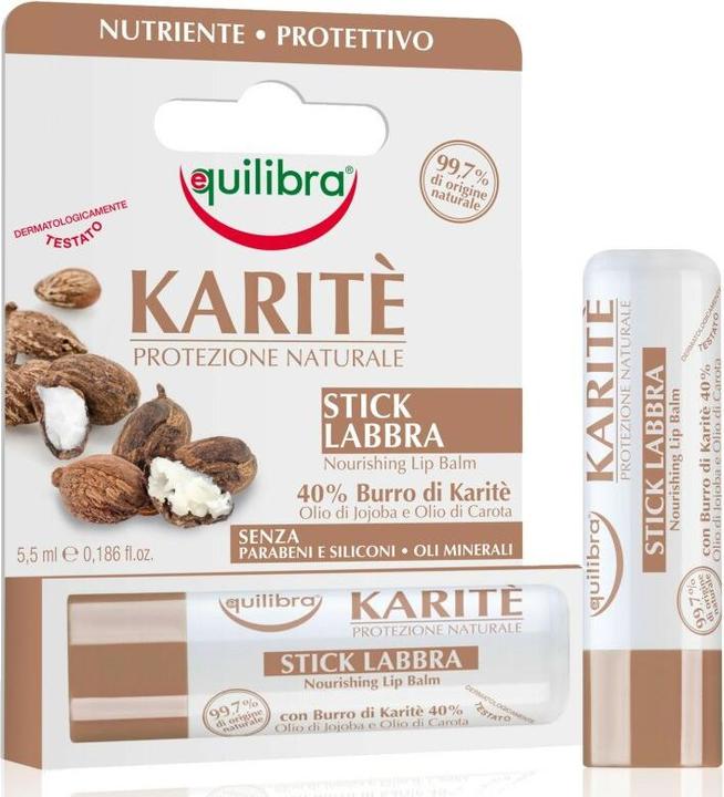 Actual product image Equilibra EQUILIBRA Karite Protezione Naturale Stick Labbra Nourishing Lip Balm balsam do ust z masłem shea 5 (5.50 ml)