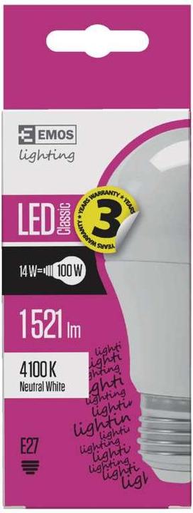 Immagine prodotto Emos ZQ5161 Lampadina LED E27 (E27, 14 W, 1521 lm, 1 x, E)