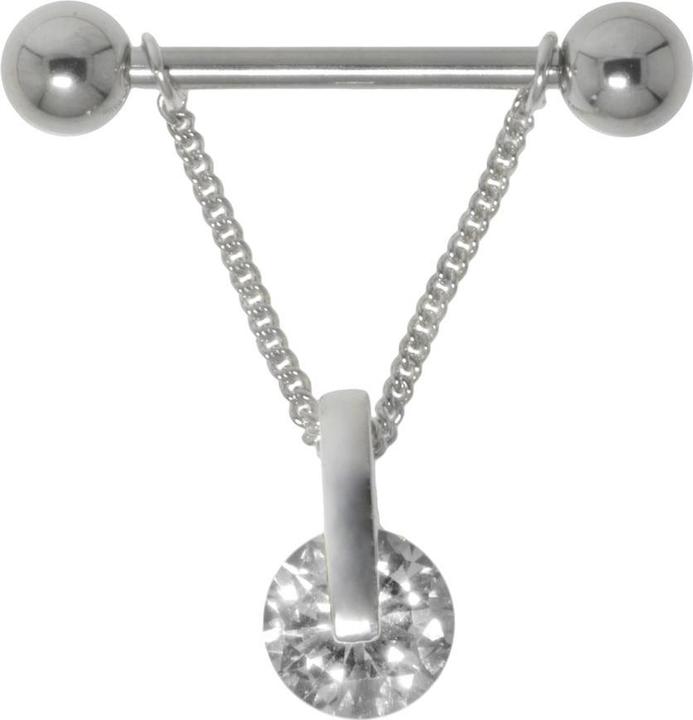 Bijouteria Brustpiercing (Chirurgenstahl 316L, Silber 925, Zirkonia)