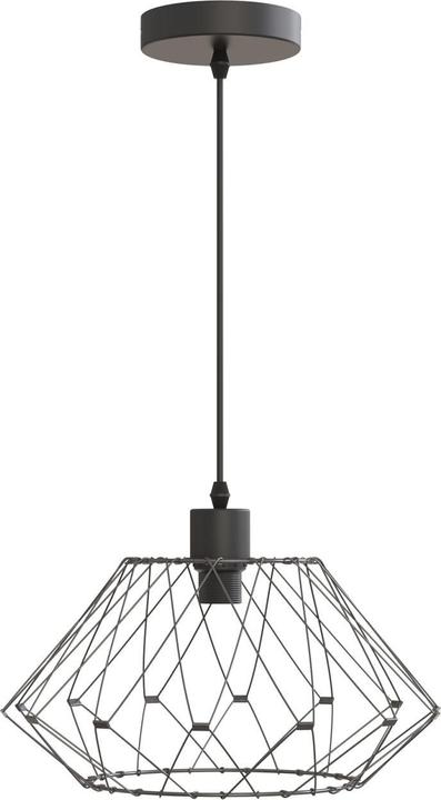 Produktbild Emke Pendelleuchte Lydia, E27 Pendellampe Retro 1 flammige Hängelampe Metallic, Schwarz (E27)