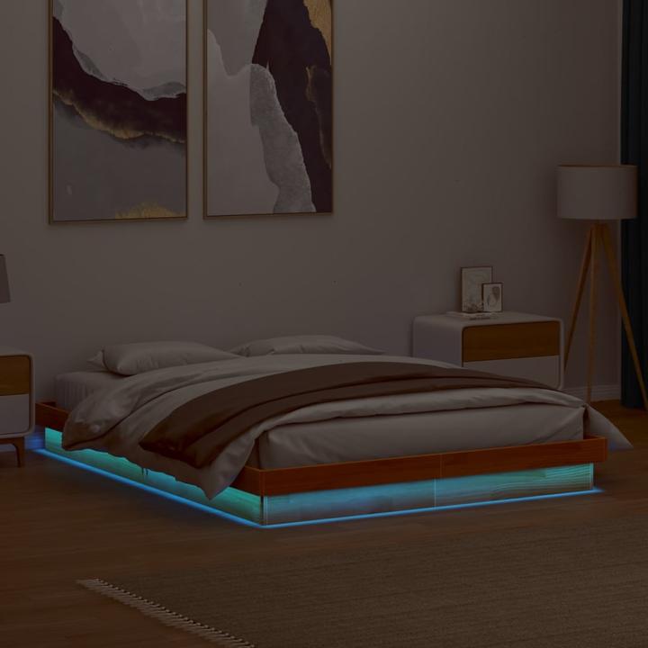 Produktbild VidaXL Bett mit LED-Beleuchtung Kiefer (150 x 200 cm)