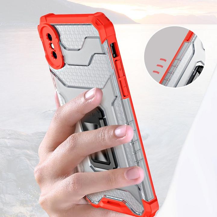 Immagine prodotto Hurtel Anello di cristallo Custodia Kickstand Tough Rugged Cover per iPhone XS Max rosso (Apple iPhone XS Max)