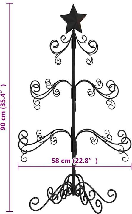 Produktbild VidaXL Metall Weihnachtsbaum für Dekorationen Christbaum DIY Deko Schwarz 90cm