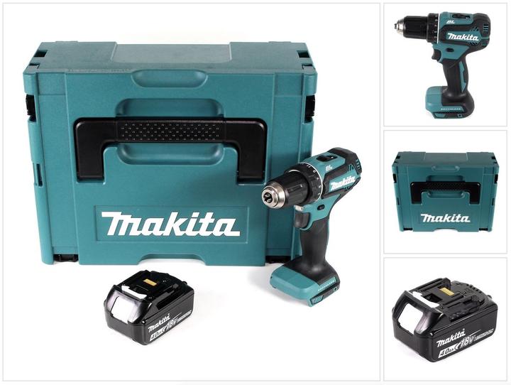 Immagine prodotto Makita DDF 485 G1J 18 V Trapano avvitatore a batteria Brushless 13 mm in valigetta Makpac + 1x Batte (Batteria ricaricabile)