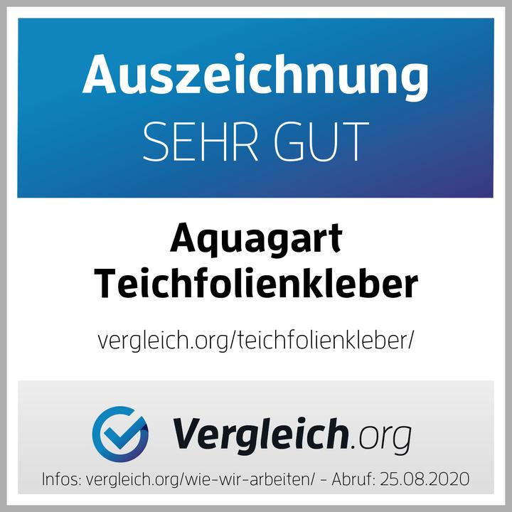 Energie-Label Aquagart 6 x Kleber Ufermatte Steinfolie Böschungsmatte für die Teichfolie 290 ml weiss