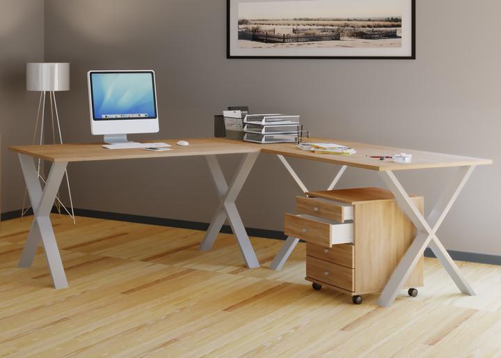 Actual product image VCM Office furniture corner desk Lona depth 50 cm X silver (76 x 130 x 130 x 50 cm)