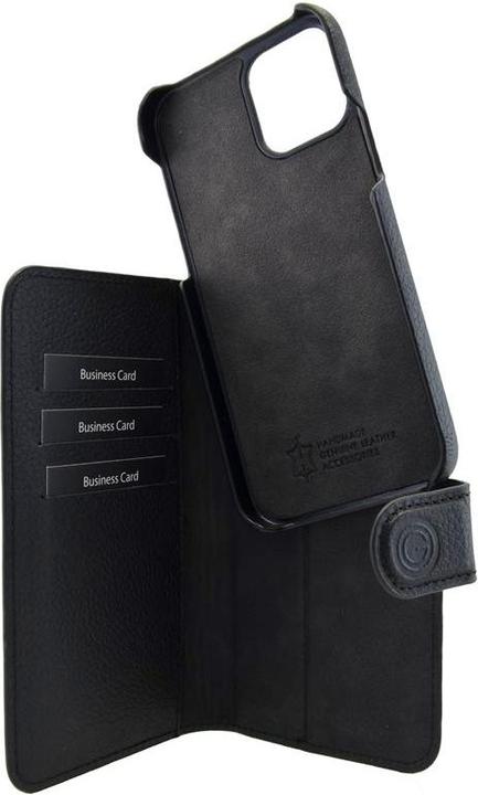 Produktbild Mike Galeli Echtleder-Bookcover 2in1 Joss black (Apple iPhone 12, Apple iPhone 12 Pro)