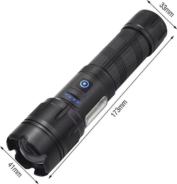 Image du produit Boruit Lampe de Poche LED 1500 Lumens Ultra Brillante - Alliage d'Aluminium - USB-C (1500 lm)