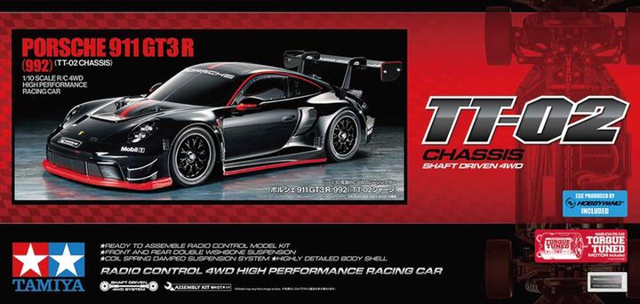 Actual product image Tamiya 1/10 RC Porsche 911 GT3 R (992) (TT-02) (Kit)