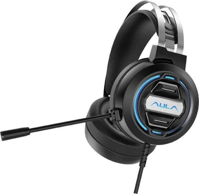 Immagine prodotto Aula Cuffie da gioco S603 Noise-Off, driver da 50 mm, cavo da 2 m, 2 x 3,5 mm audio/microfono + USB, LED (Cablato)
