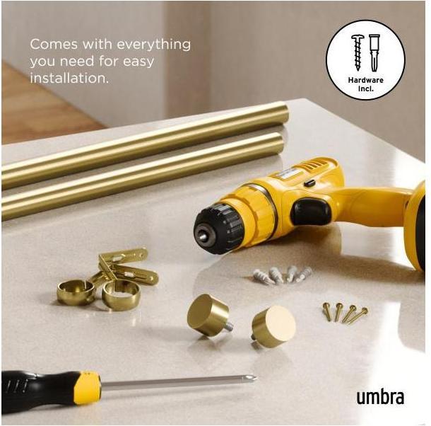 Actual product image Umbra CAPPA 1 ROD 91-168 BRASS