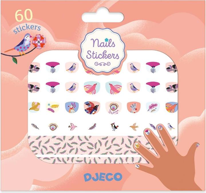 Immagine prodotto Djeco Adesivi per unghie con piume (Decorazione unghie, Multicolore)