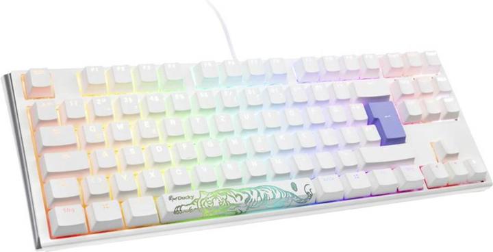 Actual product image Ducky One 3 Classic Pure White TKL Gaming Keyboard, RGB LED - MX-Clear (DE, Cable)