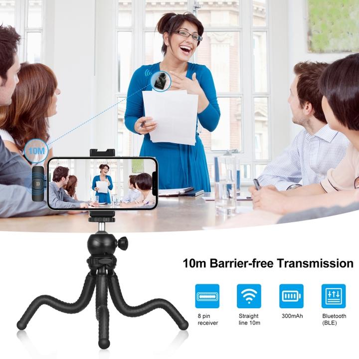 Produktbild Puluz Wireless Lavalier Microphone for iPhone / iPad, 8-Pin Receiver (Black)