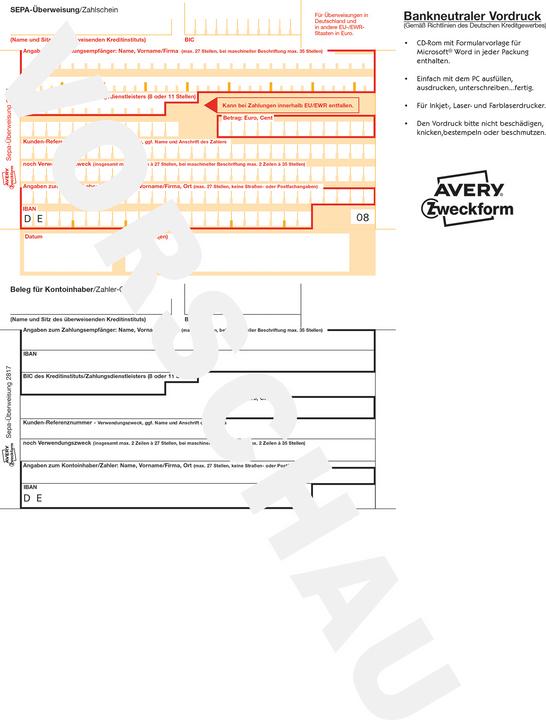 Image du produit Avery Virement/titre de paiement (200 x)