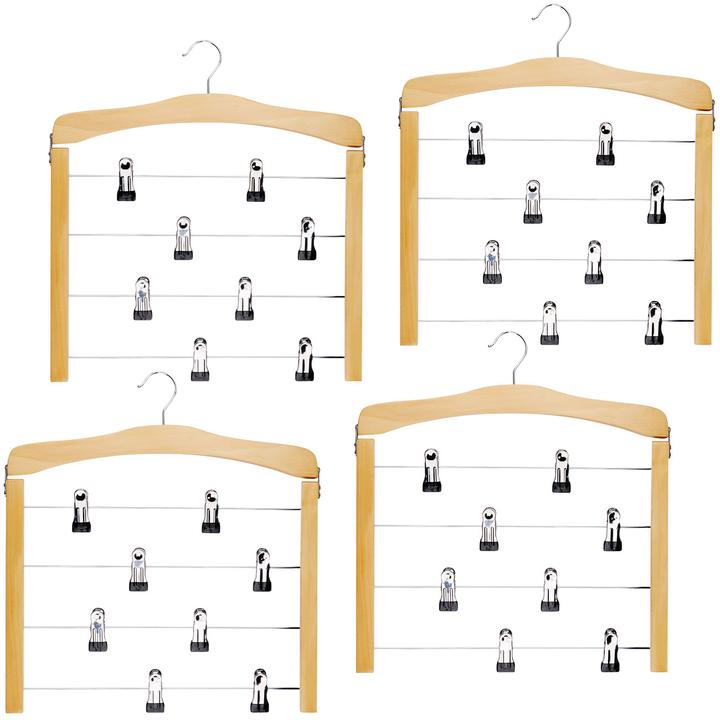 Produktbild alpina Mehrfach Hosenbügel mit Clips, 4er-Set (4 x)