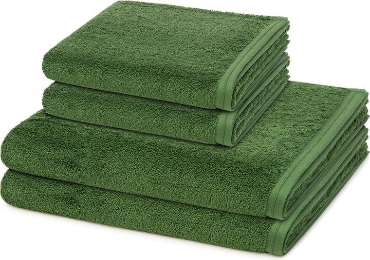 Vossen Pack of 4 Vegan Life 2 X hand towel 2 X shower towel set (67 x 140 cm, 50 x 100 cm)
