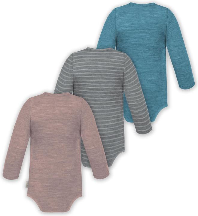 Produktbild Normani 3er Pack Baby Merino Langarm Wickelbody für Junge und Mädchen - 9355 (62)