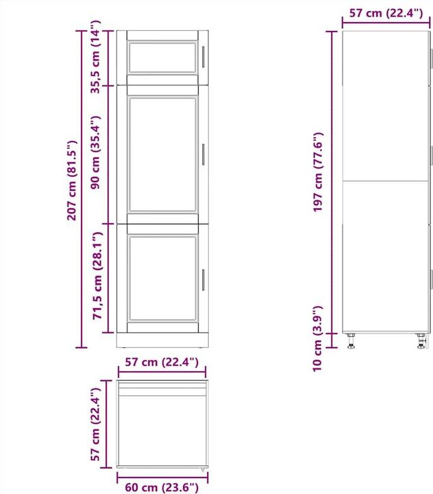Produktbild VidaXL Lyman (60 x 57 x 207 cm)