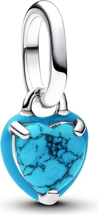 Immagine prodotto Pandora Mini ciondolo pendente a forma di cuore color turchese (Smalto, Argento 925)