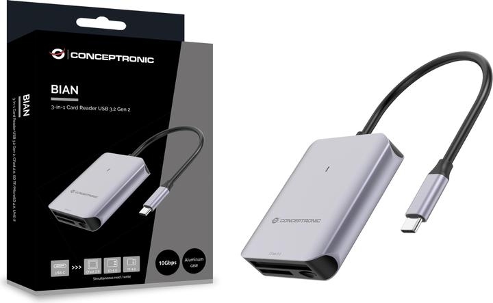 Produktbild Conceptronic Card Reader USB 3.2 Gen2 CFast SD/TF 4.0 UHS-II (USB 3.2 Gen 2)