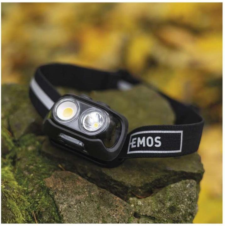 Actual product image Emos COB LED rechargeable headlamp P3542, 500lm, 130m, Li-pol 1200 mAh (500 lm)