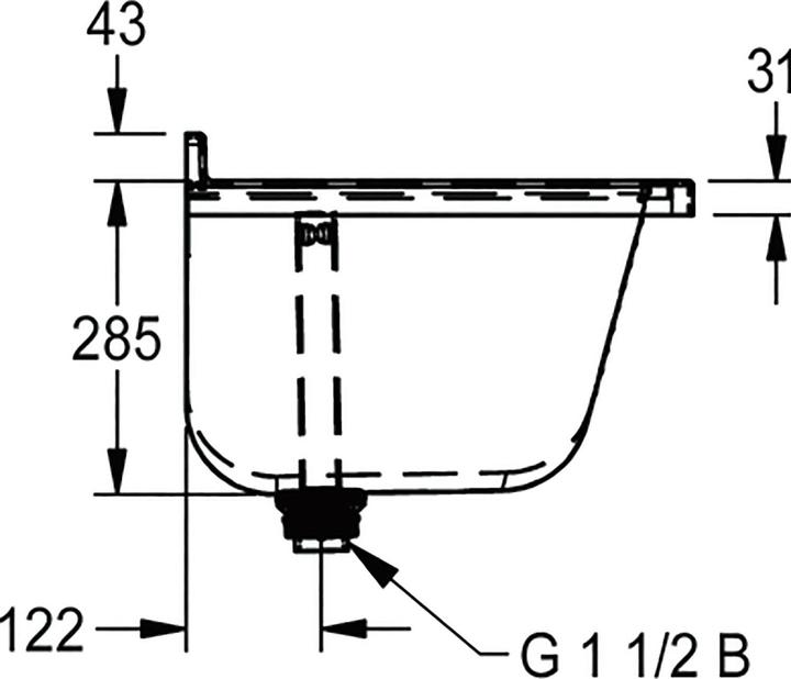 Produktbild Franke CA210/7N Wand-Ausgussbecken Waschbecken Ablauf links Edelstahl satiniert (460 mm, 700 mm)