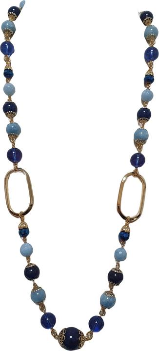 L'Officiel Collana agate blu con ovali oro