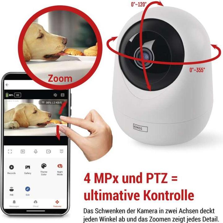 Actual product image Emos GoSmart IP-220W rotating surveillance camera with WiFi (2560 x 1440 Pixels)