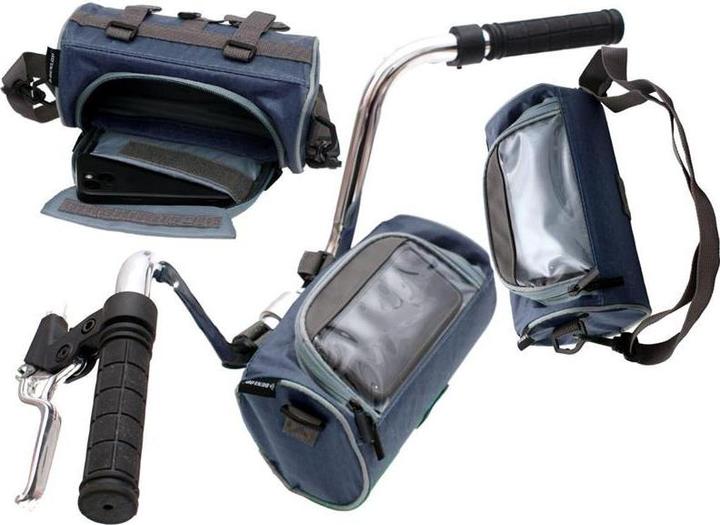 Produktbild Dunlop - Fahrradlenkertasche/Gepäcktasche mit Smartphonetasche (blau) (1.20 l, Lenkertasche)
