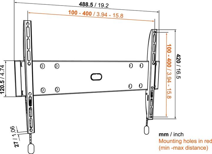 Actual product image Vogels Base 05M (Wall, 55", 30 kg)