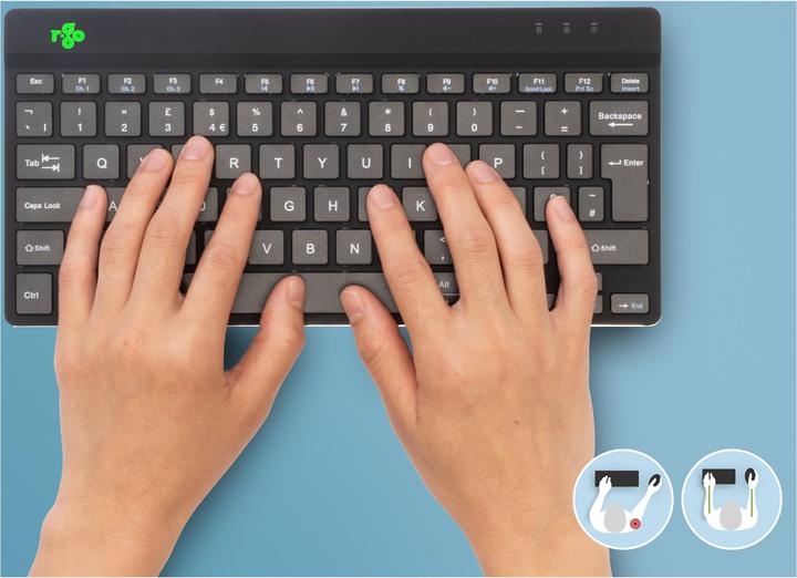 Actual product image R-Go Tools R-Go Compact Break ergonomic keyboard, QWERTZ (DE), bluetooth, black (DE, Wireless)